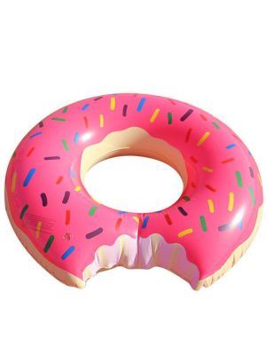  zooon  123 בגדים   Cute Dessert Donuts Shape Pool Floats Inflatable Swimming Laps Life Buoy
